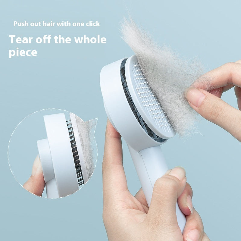 Premium Pet Grooming & Massage Brush - Self Cleaning