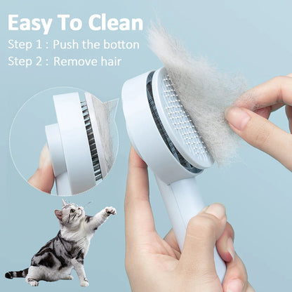 Premium Pet Grooming & Massage Brush - Self Cleaning