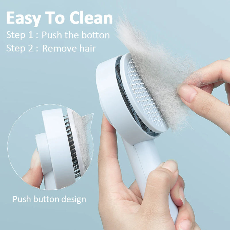 Premium Pet Grooming & Massage Brush - Self Cleaning
